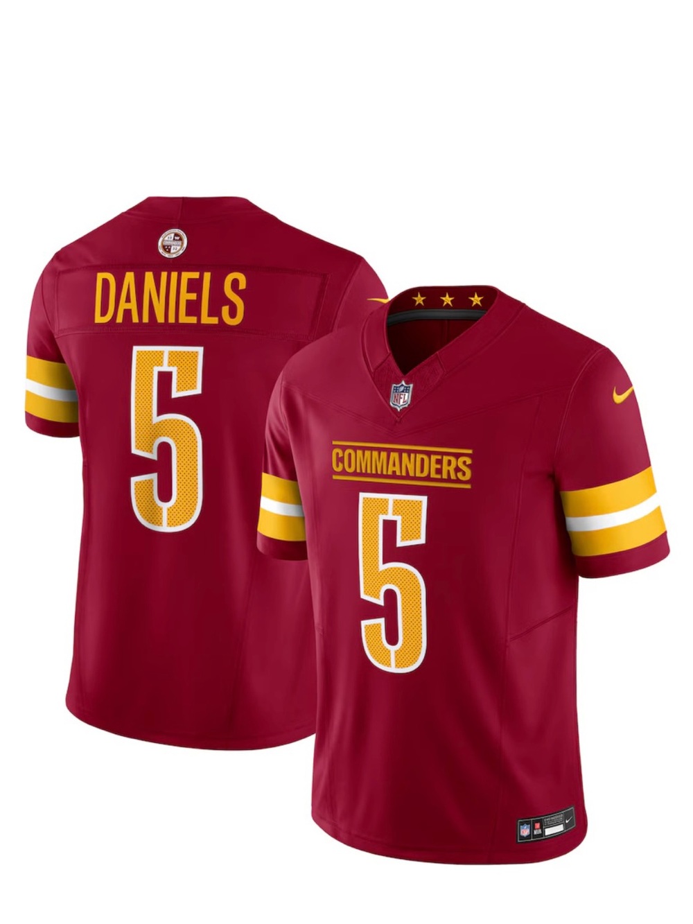 Nike Men's Daniels Commanders #5 Burgundy and Gold Football Jersey XL